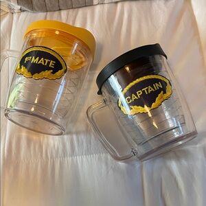 Captain and First Mate Clear TERVIS Mugs with lids